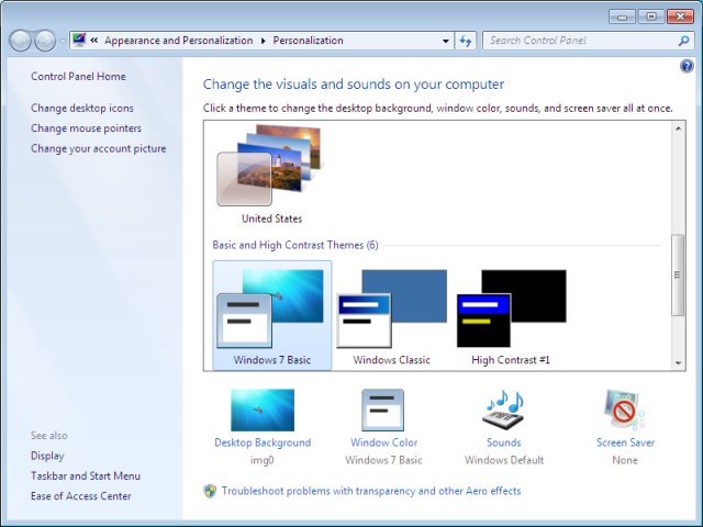 Windows 7 taskbar icons